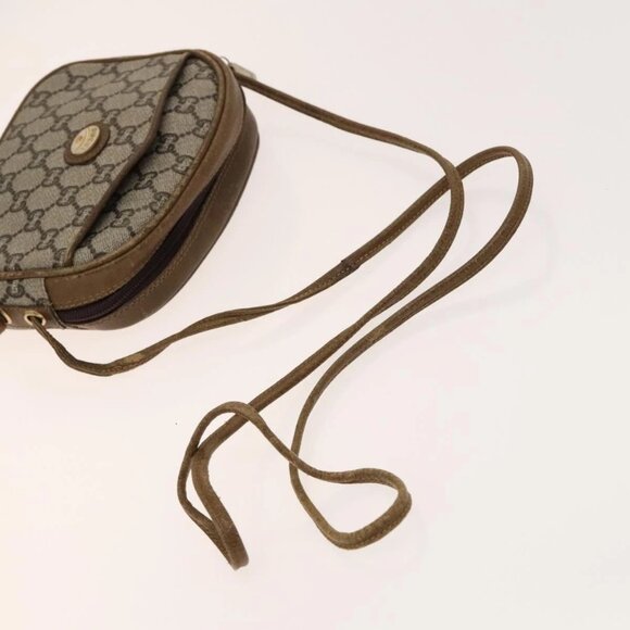 GUCCI GG Plus Supreme Shoulder Bag PVC 2Set Navy Beige gold Auth th6282 - Picture 12 of 16